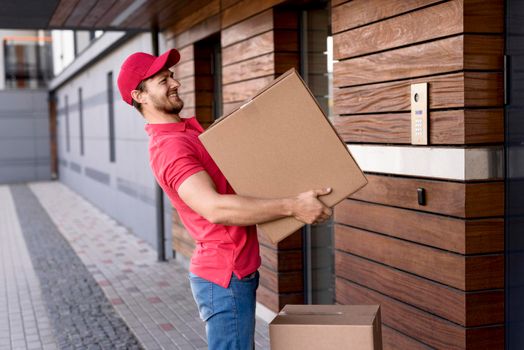 delivery man carrying package