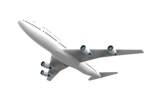 Airplane isolated on a white background: 3D illustration