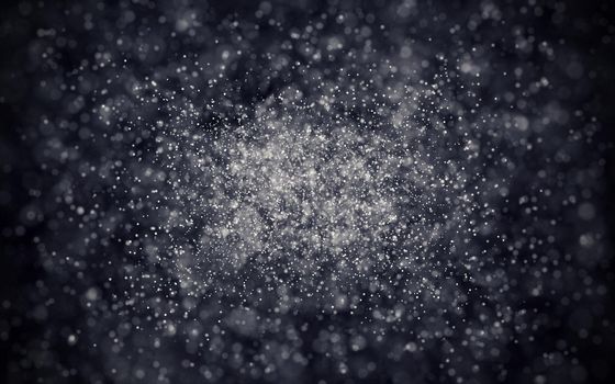 Abstract particle background with shallow depth of field. 3D illustration