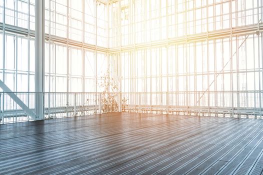 Modern empty interior with beautiful sunlight for your background