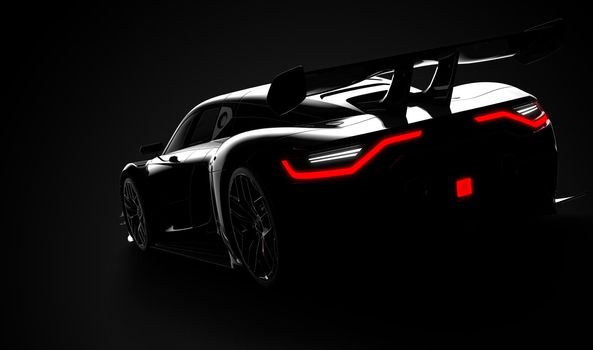 Black modern sport car: 3D illustration