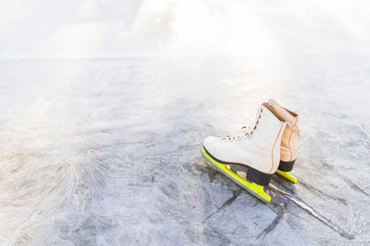 figure skates cracked ice