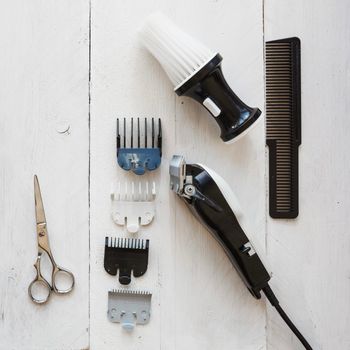 hairdressing equipment white background