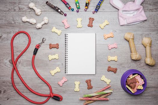 dog accessories snacks notebook set