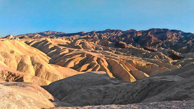 landscape of the Death Valley mountain ranges in the United States, travel reportage