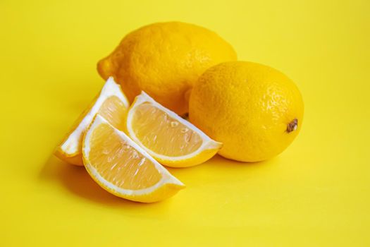 Citric acid on a yellow background. Selective focus.nature