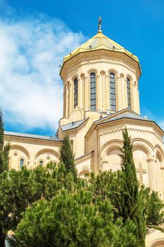 Cathedral of the Holy Trinity Sameba in Tbilisi, capital of Georgia. selective focus.historic