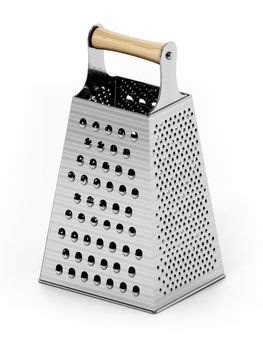 Generic kitchen grater isolated on white background. 3D illustration.