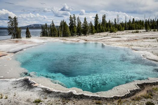 Yellowstone's vivid blue abyss pool