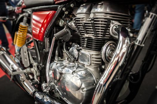 Engine of a powerful vintage motorbike