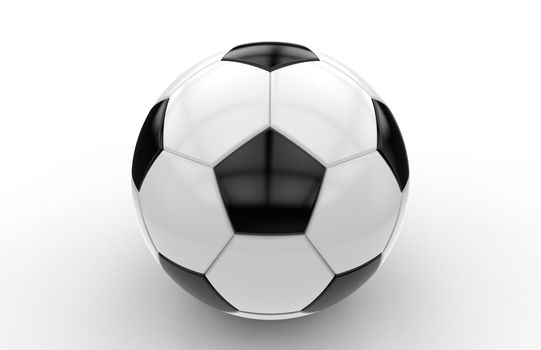Black and white soccer ball isolated on white background; 3d rendering