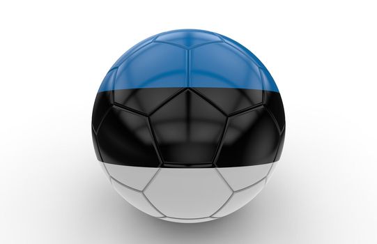 Soccer ball with Estonia flag isolated on white background; 3d rendering