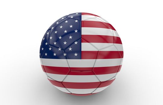 Soccer ball USA flag isolated on white background