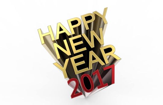 Happy new year 2017 isolated on a white background