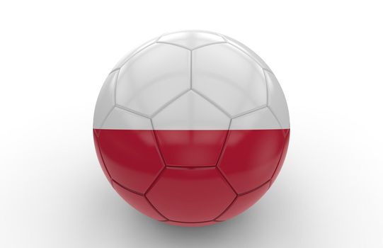 Soccer ball with polish flag isolated on white background