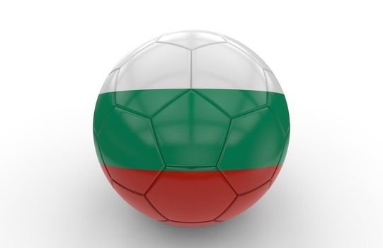 Soccer ball with Bulgaria flag isolated on white background; 3d rendering
