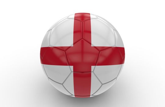 Soccer ball with england flag isolated on white background