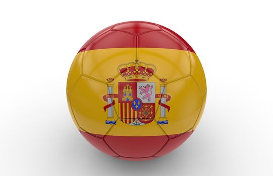 Soccer ball with spain flag isolated on white background