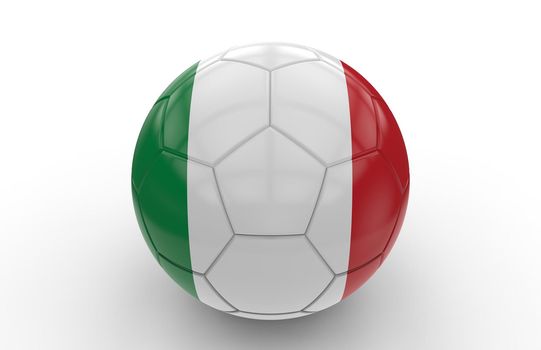 Soccer ball with italian flag isolated on white background