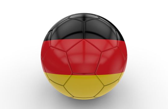 Soccer ball with german flag isolated on white background