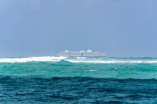 Cruise ship in the Carribean sea.