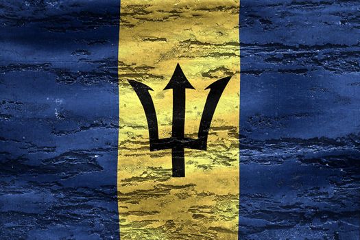 Barbados flag - realistic waving fabric flag