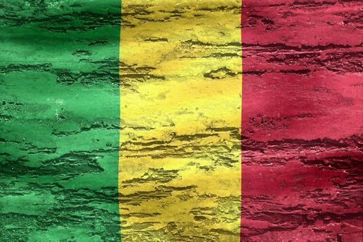 Mali flag - realistic waving fabric flag