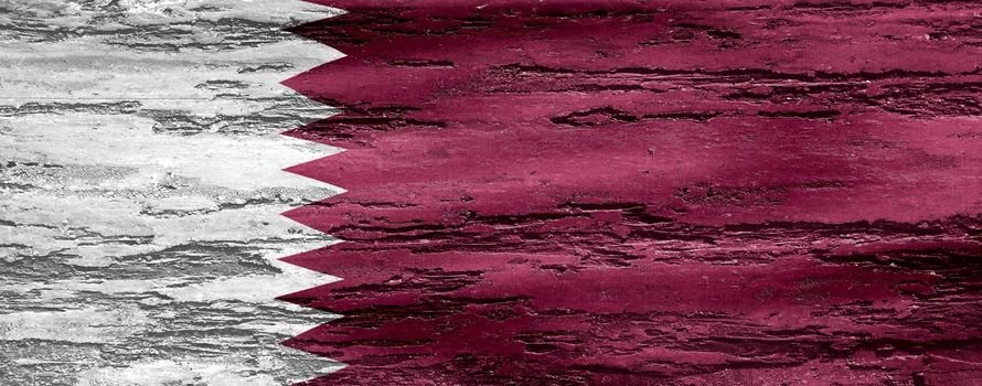 Qatar flag - realistic waving fabric flag