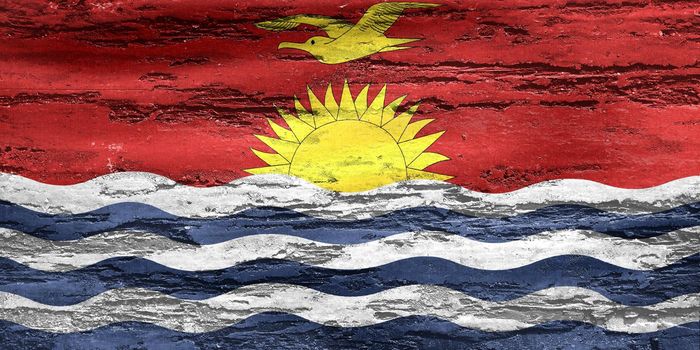 Kiribati flag - realistic waving fabric flag