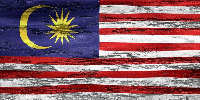 Malaysia flag - realistic waving fabric flag