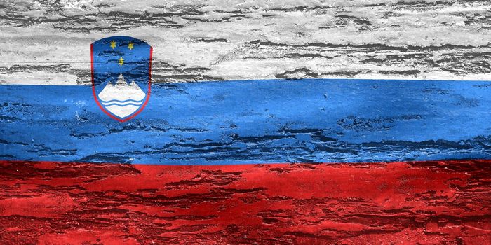 3D-Illustration of a Slovenia flag - realistic waving fabric flag.