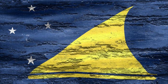 3D-Illustration of a Tokelau flag - realistic waving fabric flag.