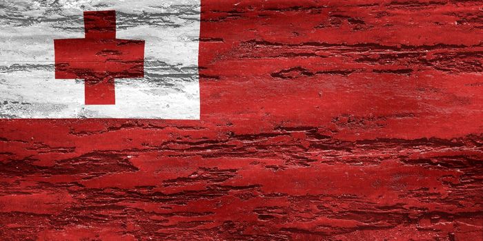 3D-Illustration of a Tonga flag - realistic waving fabric flag.