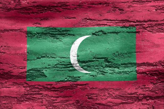 Maldives flag - realistic waving fabric flag