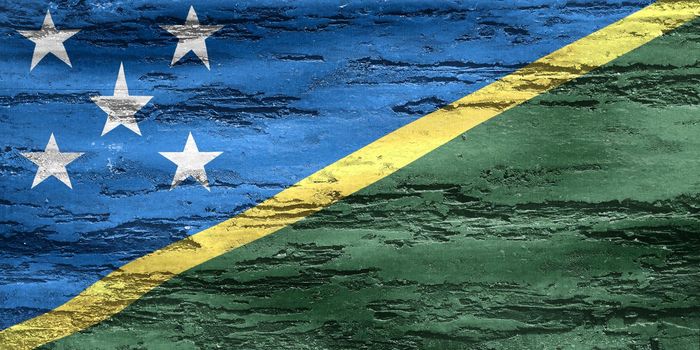 Solomon Islands flag - realistic waving fabric flag