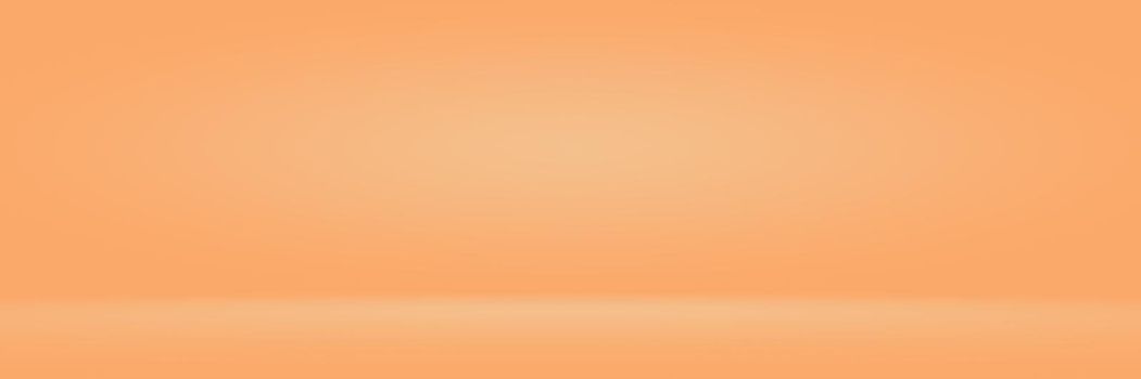 Orange photographic studio background vertical with soft vignette. Soft gradient background. Painted canvas studio backdrop