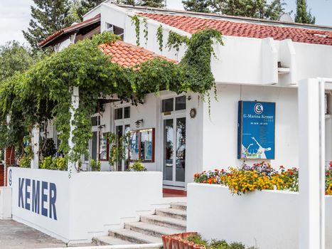 KEMER, TURKEY - May 19, 2018. Control tower at the Grand Marina.