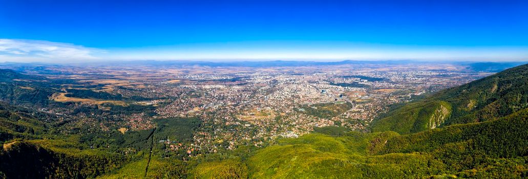 Stunning aerial view from the mountain over the city Sofia, capital of Bulgaria. HIGH Resolution