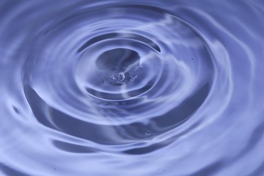 Close-up macro of a wave from water drop droplet