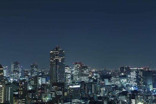 Tokyo cityscape at night of Japan