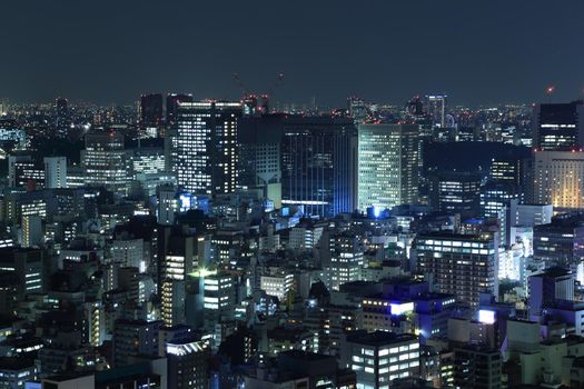 Tokyo cityscape at night of Japan