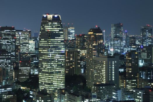 Tokyo cityscape at night of Japan