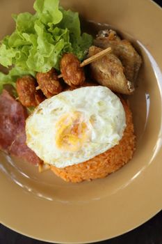 American style breakfast set, fried rice (Thai food)