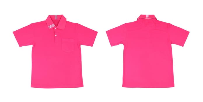 blank polo shirt set (front, back) on white background