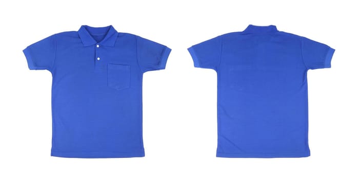 blank polo shirt set (front, back) on white background