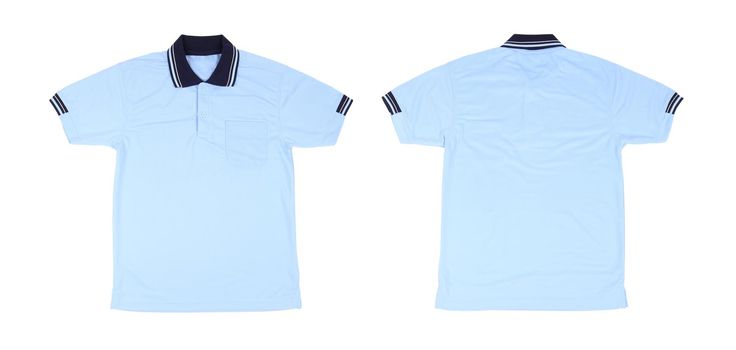blank polo shirt set (front, back) on white background