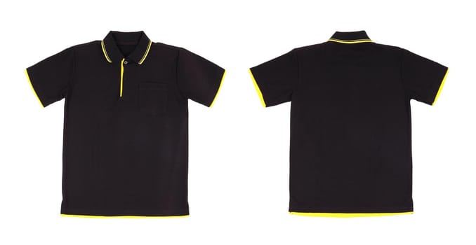 blank polo shirt set (front, back) on white background