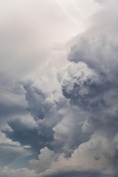 Dramatic sky with stormy clouds, few minutes before the rain