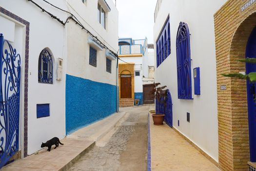 Street in Kasbah of the Udayas in Rabat City, Morocco