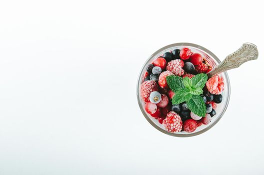 healthy breakfast with chia, yogurt and fruit. High quality photo